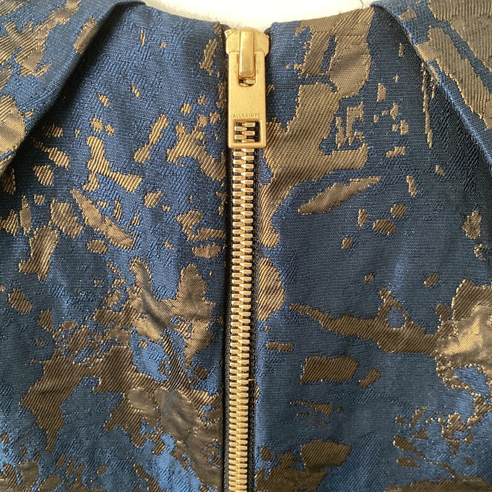 All Saint Spitalfields Navy Gold Dress - Picture 9 of 12